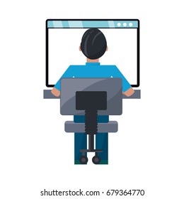 Man on internet
