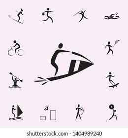 man on jet ski icon. Elements of sportsman icon. Premium quality graphic design icon. Signs and symbols collection icon for websites, web design, mobile app on white background