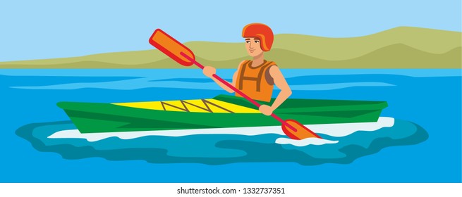 man on the kayak, flat