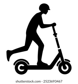 Man on Kick push Scooter Icon