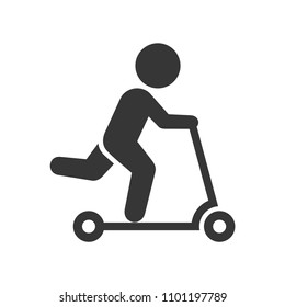 Man On Kick Scooter Icon