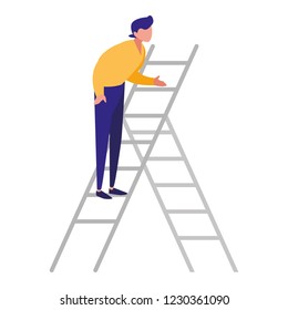 man on a ladder design