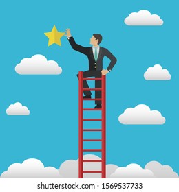 Business Opportunity Ladder Success Aspiration Achieve Stock Vector ...