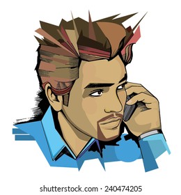 Man on mobile cell phone