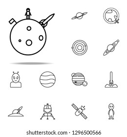man on the moon icon. Cartooning space icons universal set for web and mobile