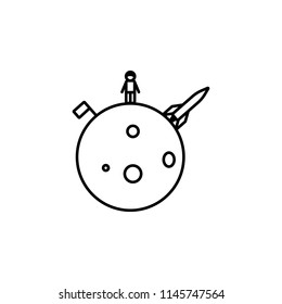 man on the moon icon. Element of space for mobile concept and web apps illustration. Thin line icon for website design and development, app development
