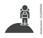 Man on the Moon icon vector image. Can also be used for Physical Fitness. Suitable for mobile apps, web apps and print media.