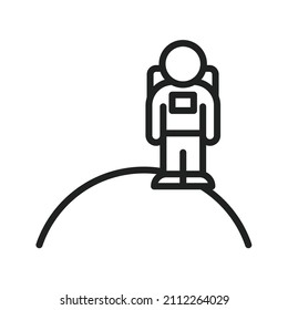 Man on the Moon icon vector image. Can also be used for Physical Fitness. Suitable for mobile apps, web apps and print media.