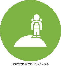Hombre en la imagen vectorial del icono de la Luna. También se puede usar en Espacio. Adecuado para aplicaciones móviles, aplicaciones web y medios impresos.