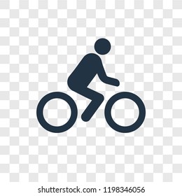Man On Motorbike vector icon isolated on transparent background, Man On Motorbike transparency logo concept