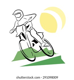 Man on a motorcycle enduro - Graphic sign