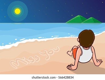 a man on night beach