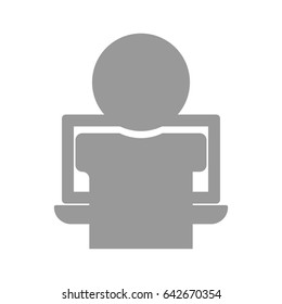Man on the notebook icon .