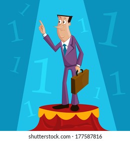 man on number one position, Success Concept