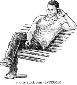 man on a park bench