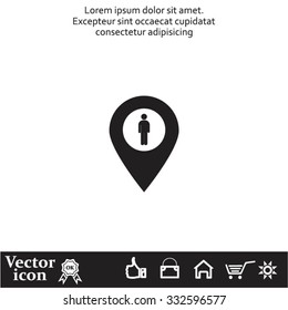 man on pin icon