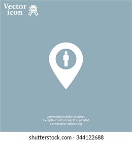 man on pin icon