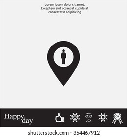 man on pin icon
