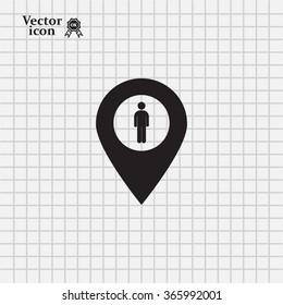 man on pin icon