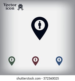 man on pin icon