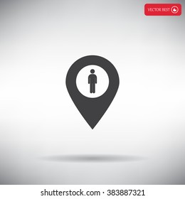 man on pin icon