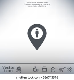 man on pin icon