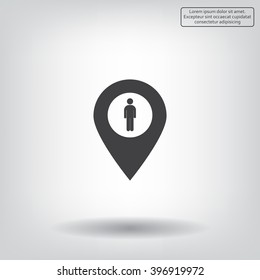 man on pin icon