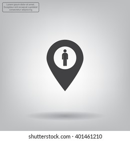 man on pin icon