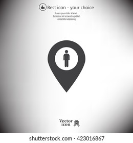 man on pin icon