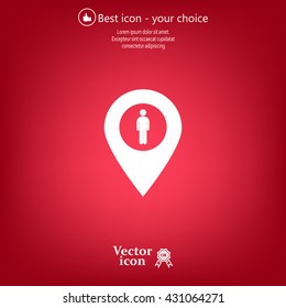 man on pin icon