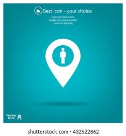 man on pin icon