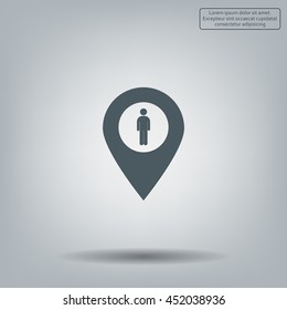 man on pin icon