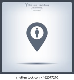 man on pin icon