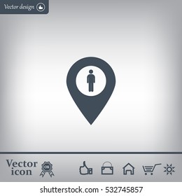 man on pin icon