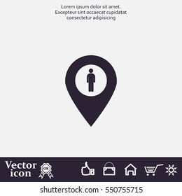 man on pin icon