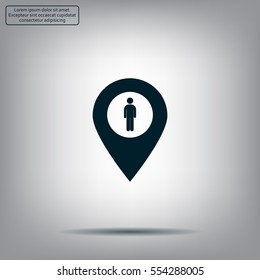 man on pin icon