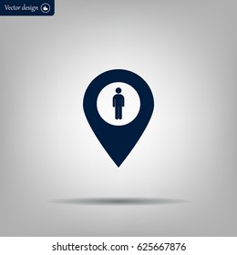 man on pin icon