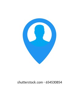 man on pin icon