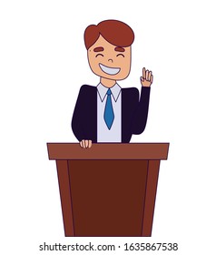Man on podium design, Usa happy presidents day elections united states america independence nation us country and national theme Vector illustration