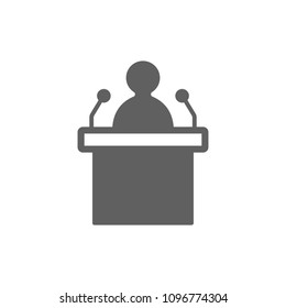 Man on podium icon vector in trendy flat style isolated on white background
