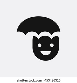 Man on rainy weather icon illustration isolated vector sign symbol