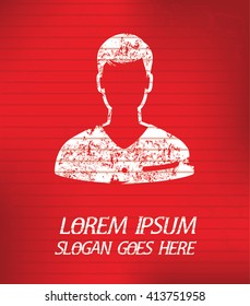 Man on red background,poster grunge design