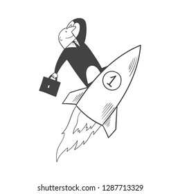The man on the rocket.
