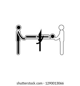the man on a s stretcher icon. Element of medicine for mobile concept and web apps icon. Glyph, flat icon for website design and development, app development