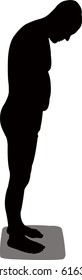 man on scale, silhouette vector