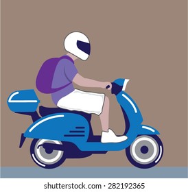 Man on Scooter