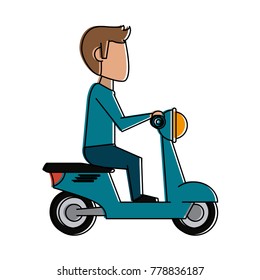 Man on scooter