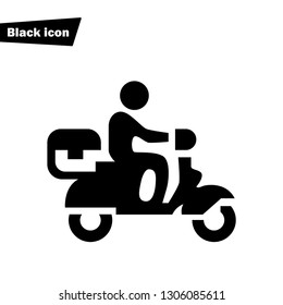 Delivery Man Black Silhouette Package Courier Stock Vector (Royalty ...