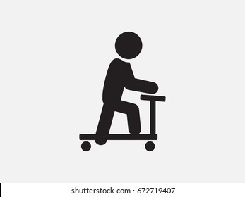 Man on scooter, icon, vector illustration of Eps10
