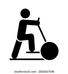 Man on the simulator icon People in motion active lifestyle sign